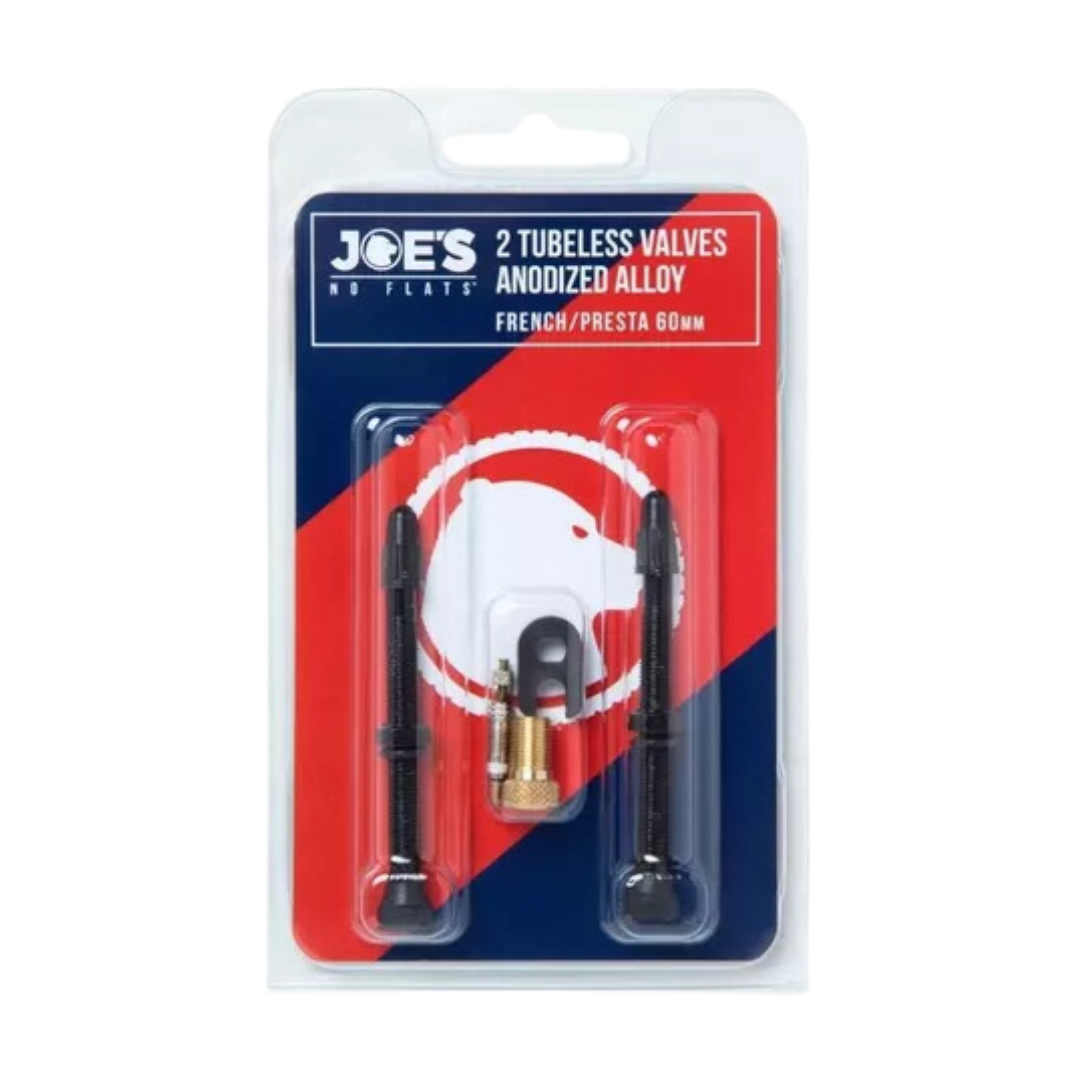 JOES SET VALVULAS TUBELESS X 2 60MM NEGRO