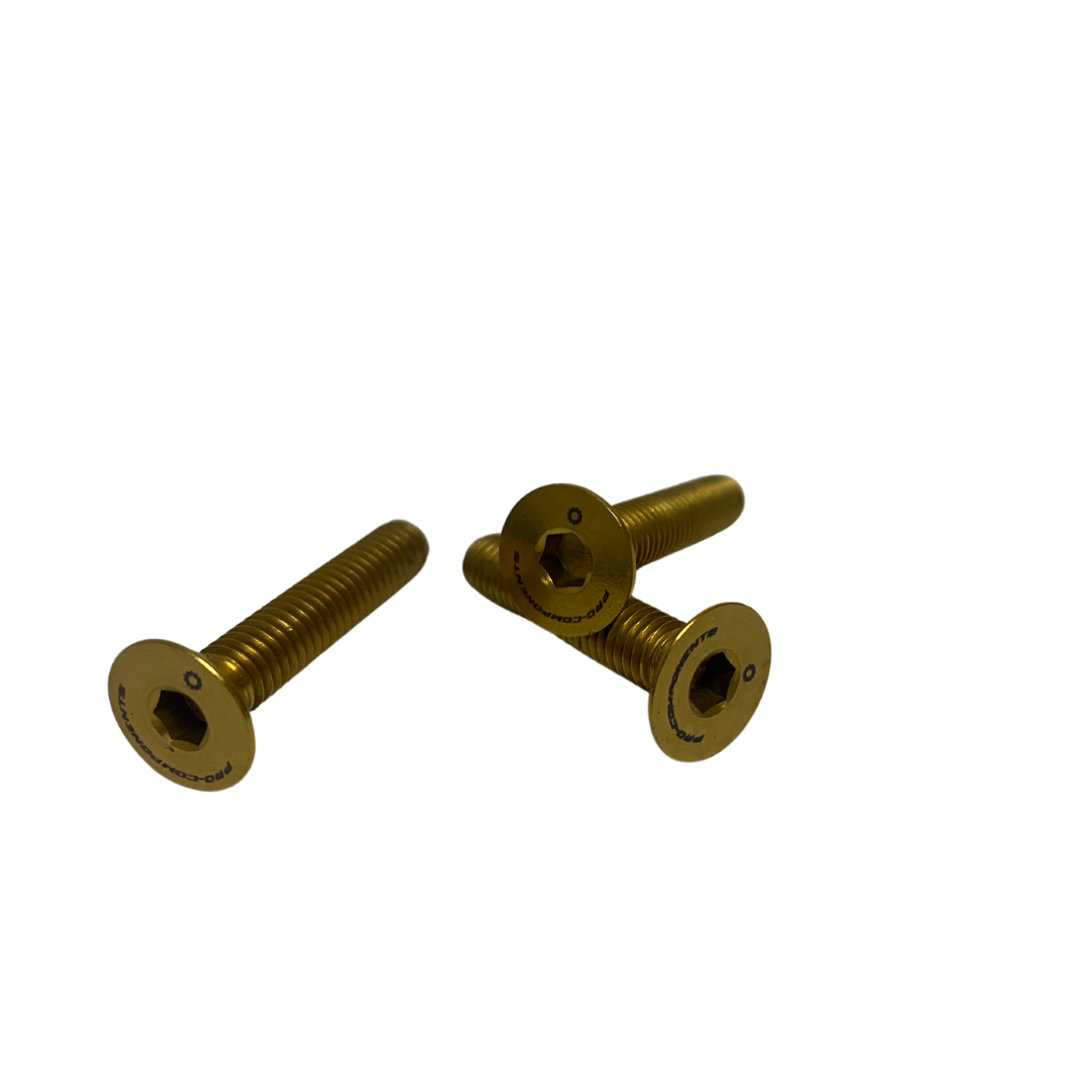 TORNILLO M6X30 AVELLANADO DORADO PARA ESPIGA