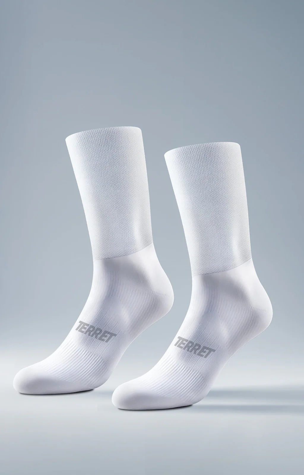 MEDIAS TERRET DE COMPRESION RACE WHITE REFLECTIVAS