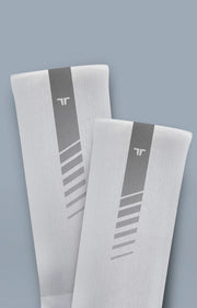 MEDIAS TERRET DE COMPRESION RACE WHITE REFLECTIVAS